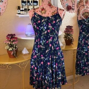 Old Navy navy & multi colored slip dress